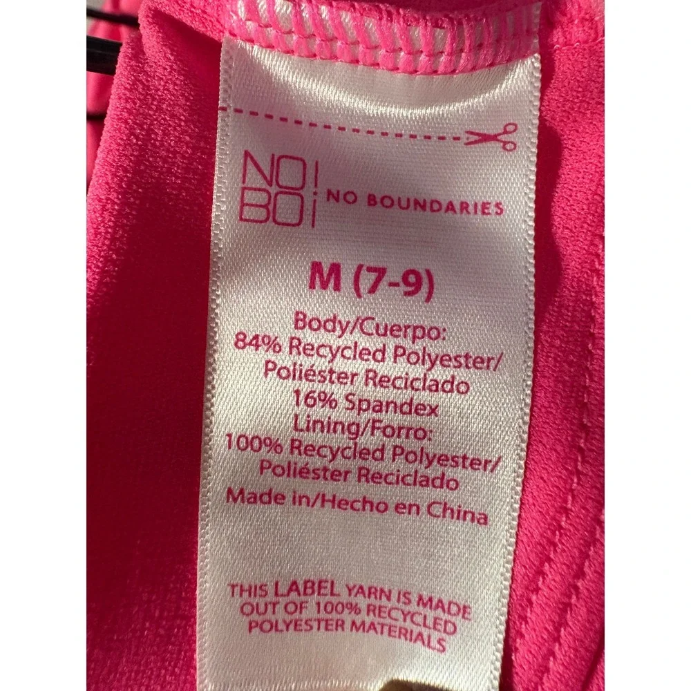 No Boundaries NWT Junior Girls Neon Pink One Piece Swimsuit-7/9‎